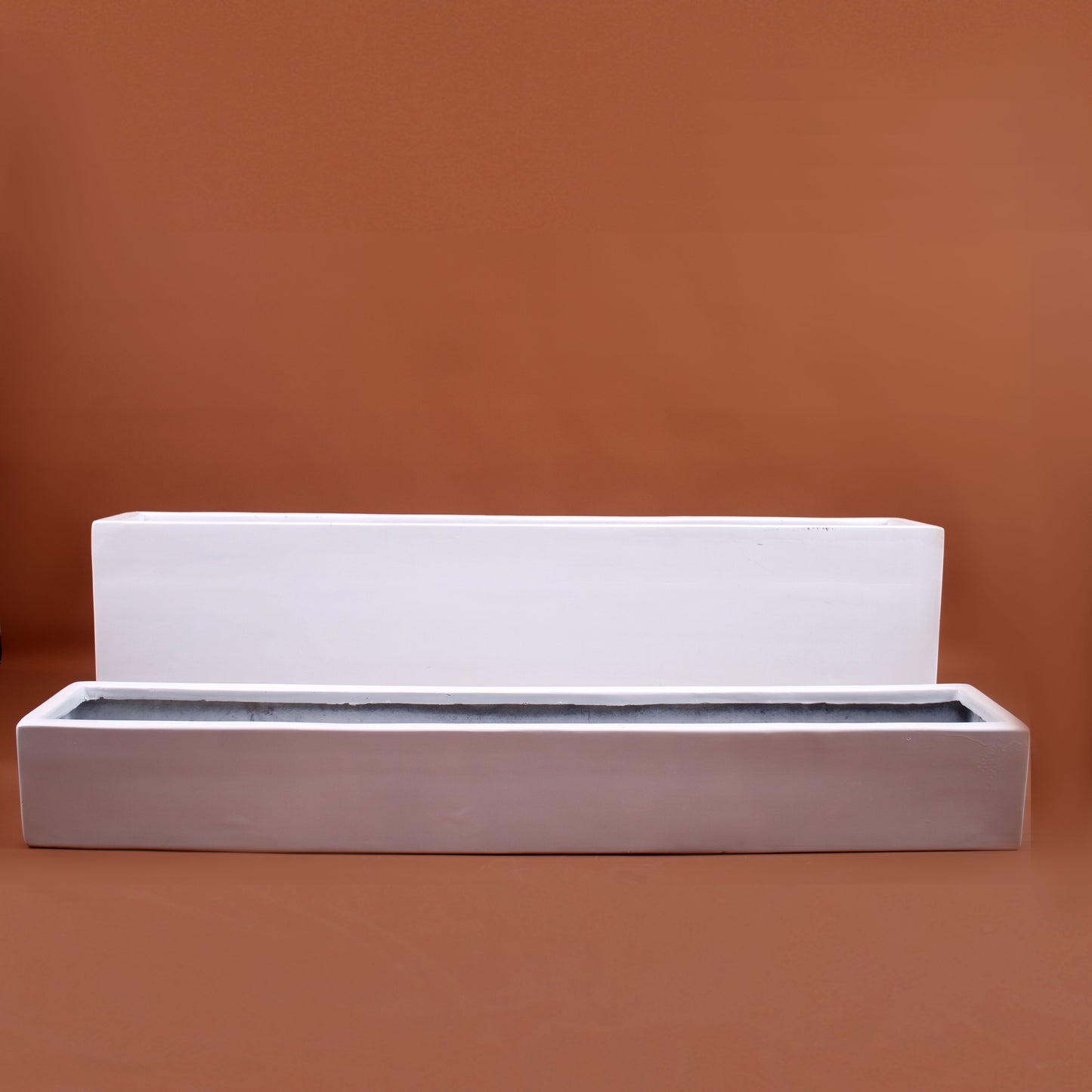 150cm Long Trough Planter – Extra-Wide Fiberglass Pot for Fencing & Landscape Design