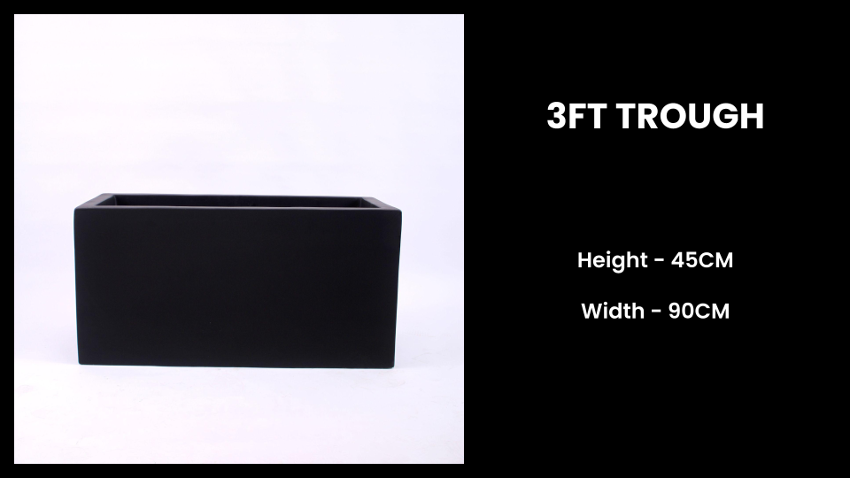 3ft Trough Planter ā Long Fiberglass Pot for Fencing, Dividers & Outdoor Design