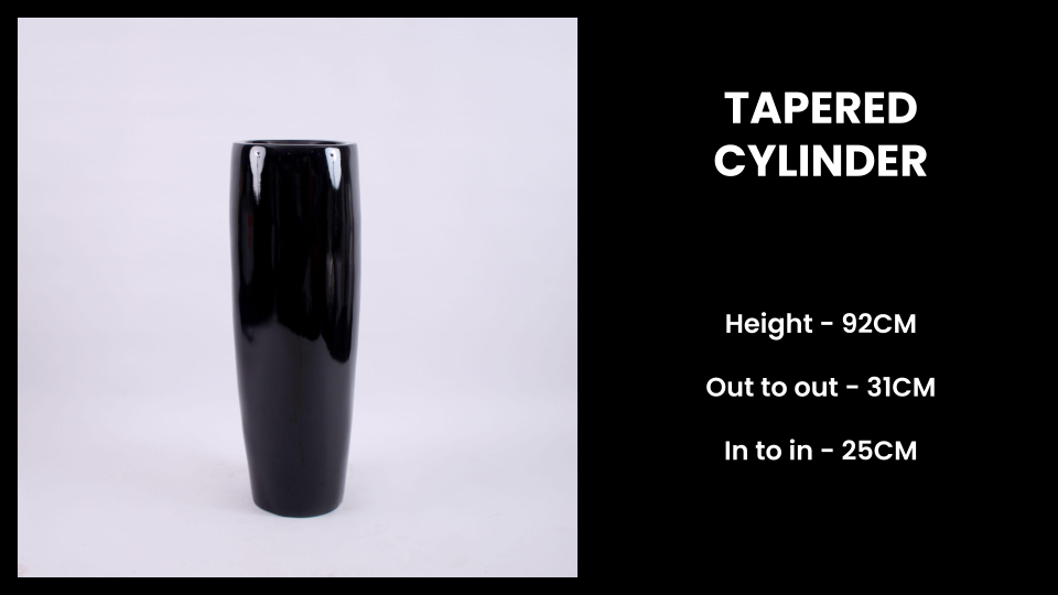 Tapered Cylinder Planter ā 92cm Tall Fiberglass Pot for Sleek Vertical Styling