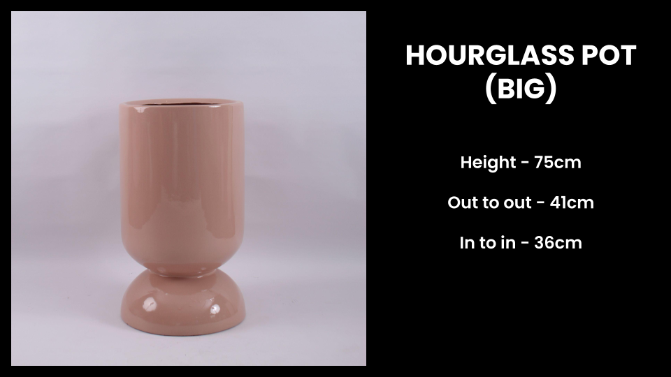 Hourglass Pot (Big) – Tall Fiberglass Planter for Elegant Indoor & Outdoor Spaces
