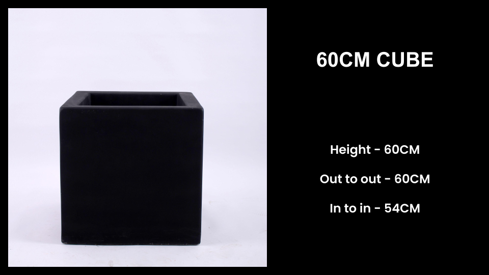 60cm Cube Planter ā Large Square Fiberglass Pot for Contemporary Indoor & Outdoor Styling
