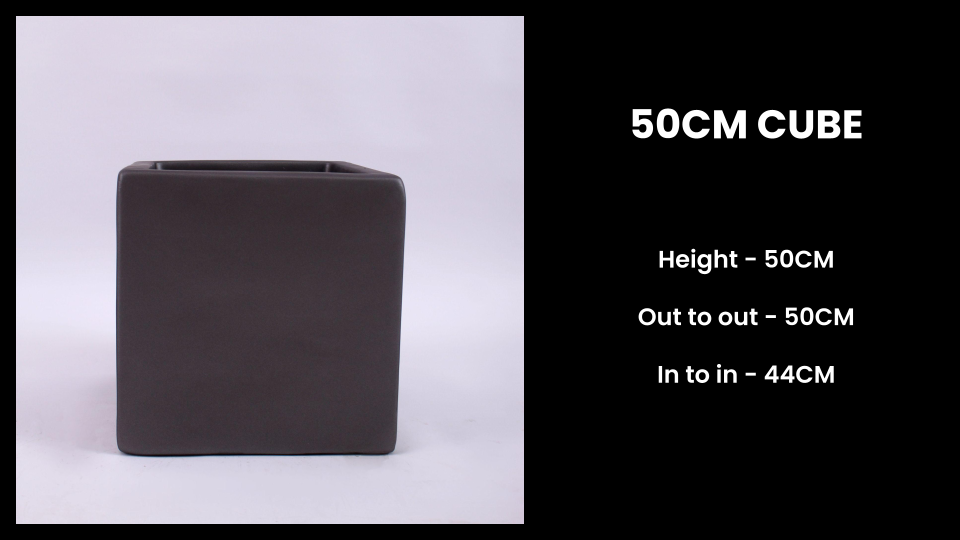 50cm Cube Planter – Modern Fiberglass Square Pot for Indoor & Outdoor Styling