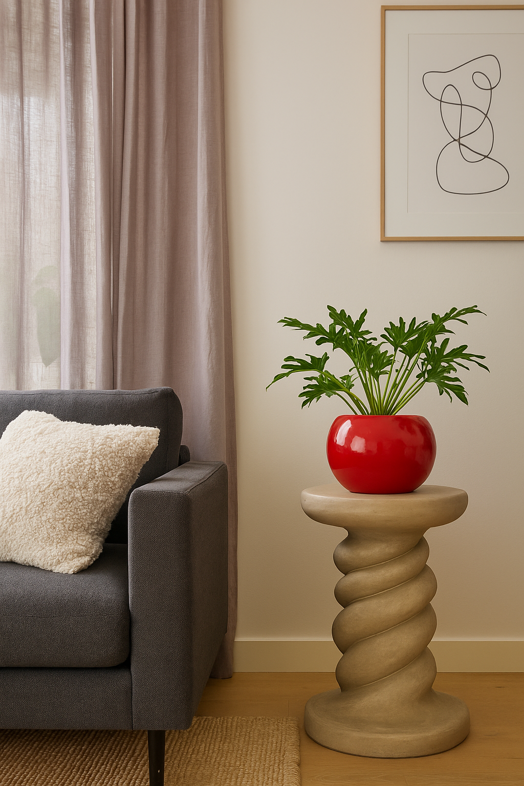 Apple Planter (Small) – Mini Fiberglass Pot for Cute Indoor Decor & Gifting