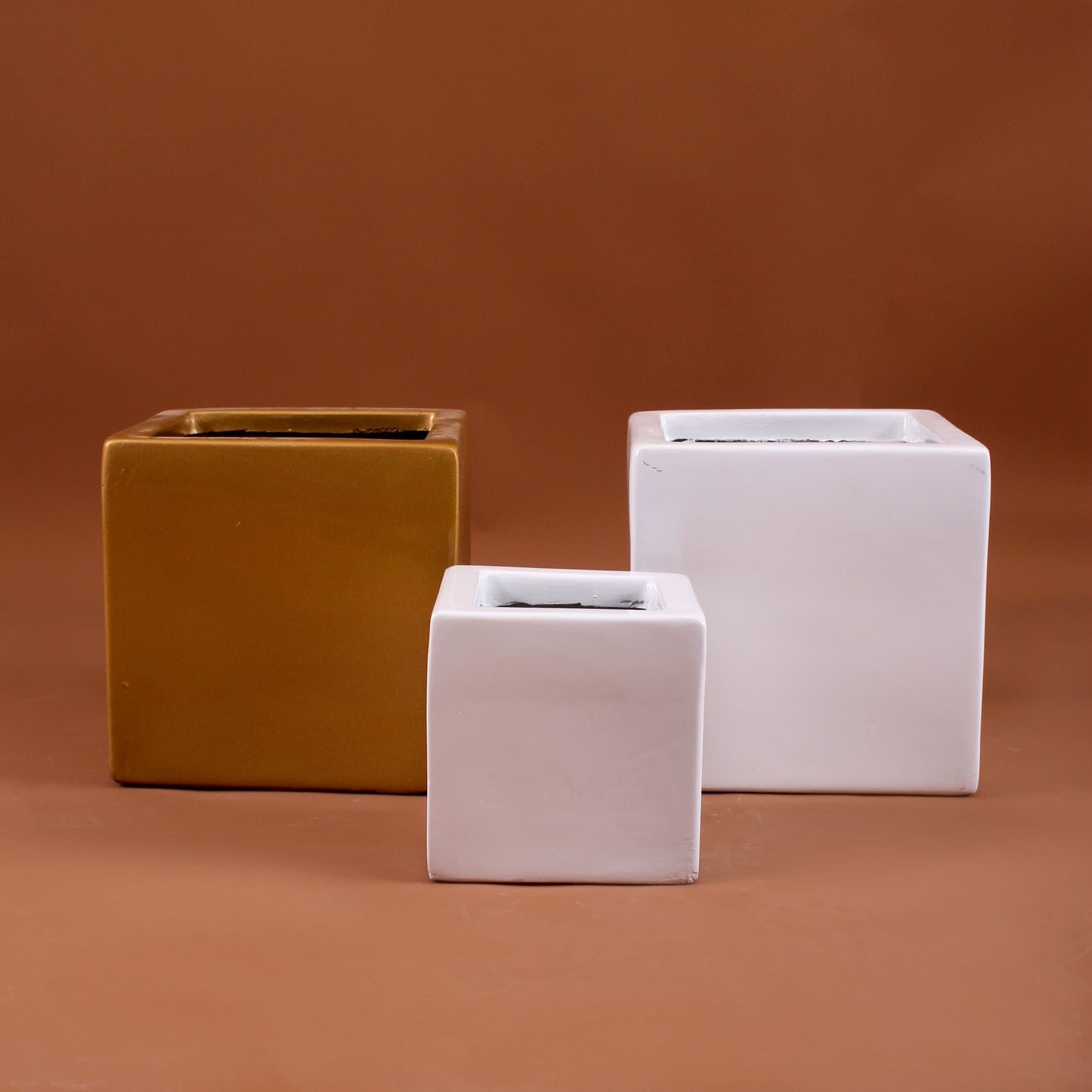 40x30cm Cube Planter – Minimalist Fiberglass Pot for Modern Spaces