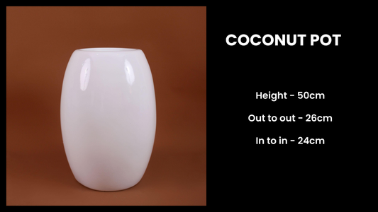 Coconut Pot Big – Decorative Fiberglass Planter for Indoor & Outdoor Spaces