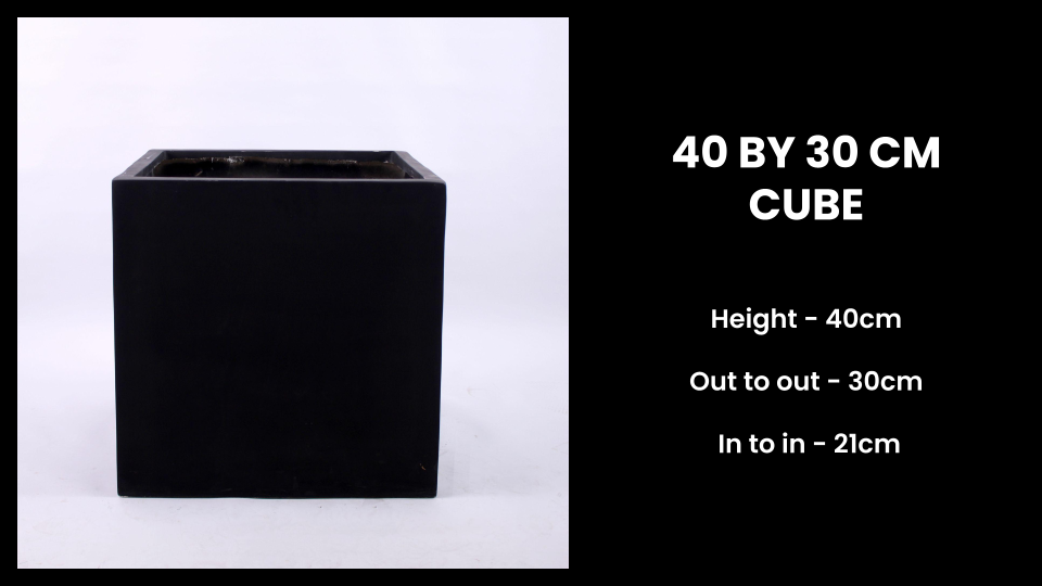 40x30cm Cube Planter – Minimalist Fiberglass Pot for Modern Spaces
