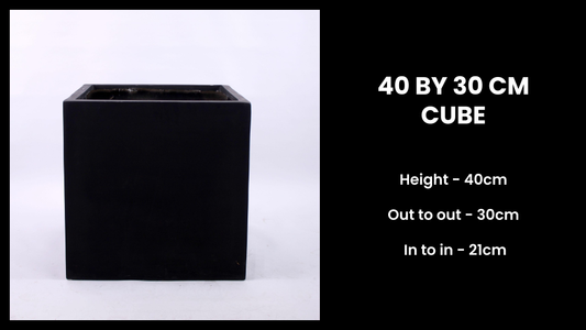 40x30cm Cube Planter – Minimalist Fiberglass Pot for Modern Spaces