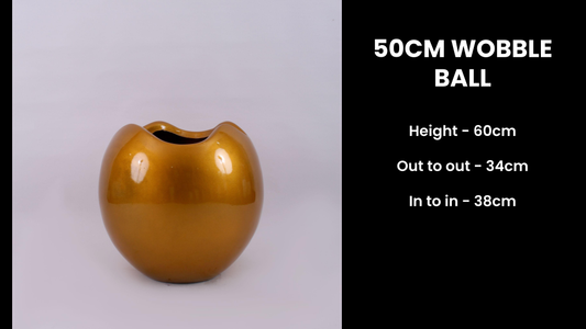 50cm Wobble Ball Planter – Artistic Fiberglass Pot for Bold Indoor & Outdoor Decor