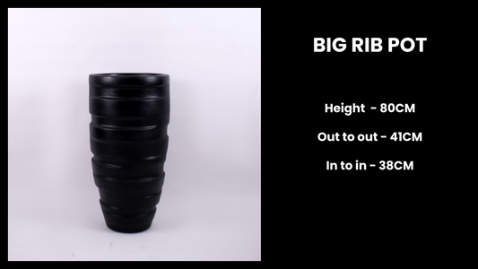 Big Rib Pot – Tall Textured Fiberglass Planter for Elegant Outdoor Displays