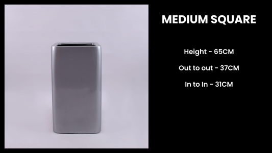 Medium Square Planter – Tall Fiberglass Pot for Modern Indoor & Outdoor Spaces