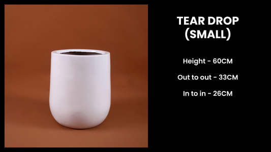 Tear Drop Planter (Small) – Sleek Fiberglass Pot for Sophisticated Indoor & Outdoor
