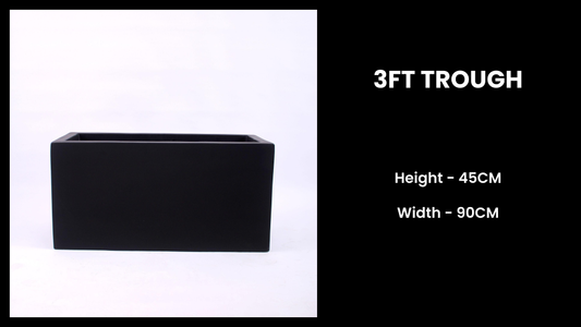 3ft Trough Planter – Long Fiberglass Pot for Fencing, Dividers & Outdoor Design