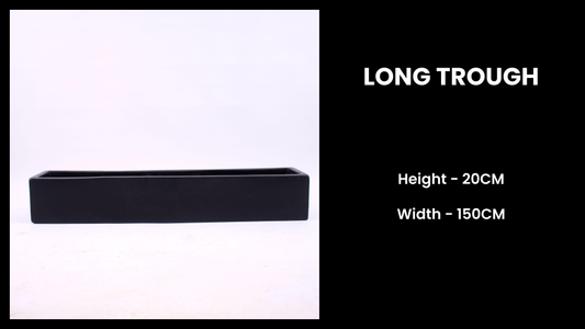 150cm Long Trough Planter – Extra-Wide Fiberglass Pot for Fencing & Landscape Design