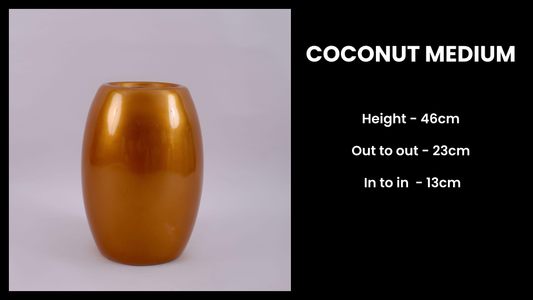 Coconut Pot Medium – Decorative Fiberglass Planter for Homes, Offices & Gardens