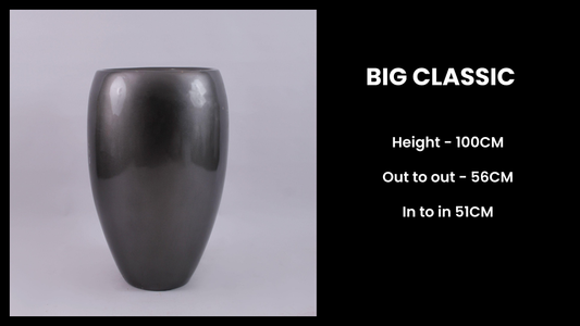 Big Classic Planter – 100cm Tall Fiberglass Pot for Timeless Indoor & Outdoor Elegance