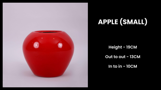 Apple Planter (Small) – Mini Fiberglass Pot for Cute Indoor Decor & Gifting