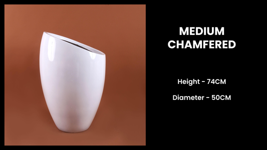 Medium Chamfered Planter – Tall Tapered Fiberglass Pot for Modern Outdoor Spaces