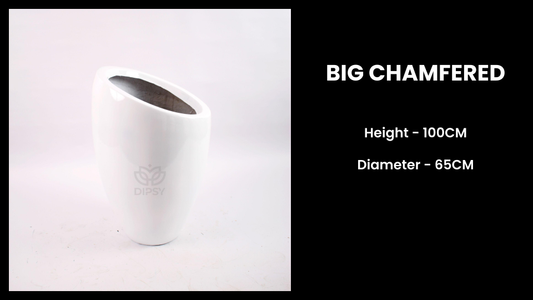 Big Chamfered Planter – Oversized Tapered Fiberglass Pot for Grand Indoor & Outdoor Spaces