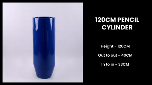 120cm Pencil Cylinder Planter – Tall Fiberglass Pot for Modern Interiors & Landscapes