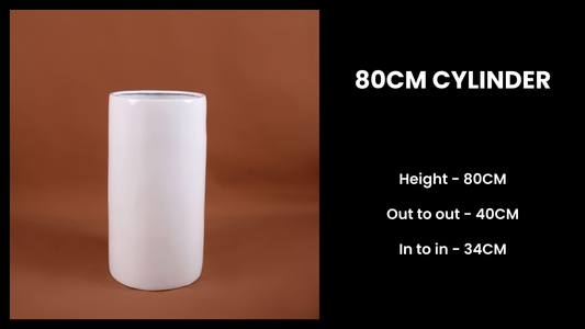 80cm Cylinder Planter – Sleek Fiberglass Pot for Contemporary Indoor & Outdoor Use