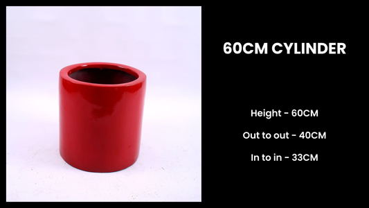 60cm Cylinder Planter – Mid-Size Fiberglass Pot for Indoor Plants & Patio Decor