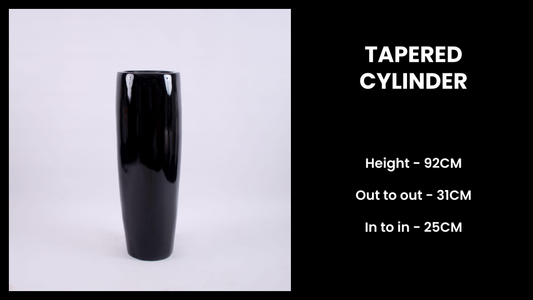 Tapered Cylinder Planter – 92cm Tall Fiberglass Pot for Sleek Vertical Styling