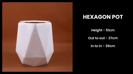 Hexagon Planter – Modern Fiberglass Pot with Geometric Design