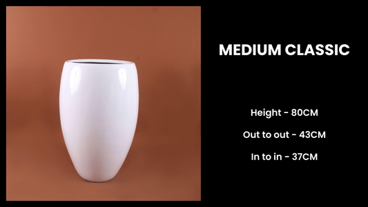 Medium Classic Planter – 80cm Tall Fiberglass Pot for Elegant Indoor & Outdoor Styling