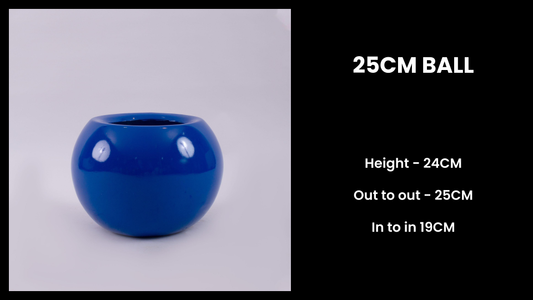 25cm Ball Planter – Small Round Fiberglass Pot for Indoor Decor & Tabletop Styling
