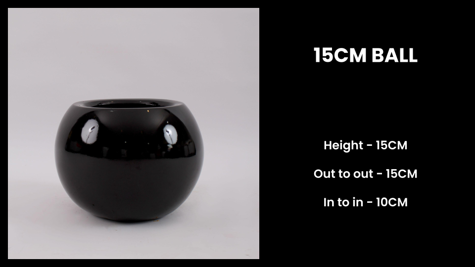 15cm Ball Planter – Mini Round Fiberglass Pot for Desktops, Shelves & Gifts