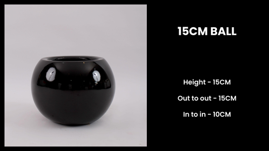 15cm Ball Planter – Mini Round Fiberglass Pot for Desktops, Shelves & Gifts