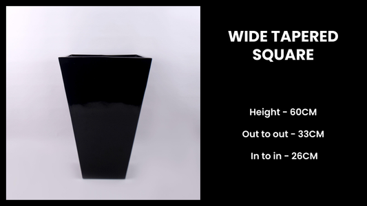 Wide Tapered Square Planter – 60cm Fiberglass Pot for Modern Indoor & Outdoor Styling