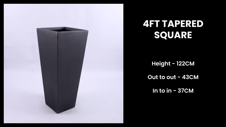 4ft Tapered Square Planter – Tall Fiberglass Pot for Modern Indoor & Outdoor Spaces
