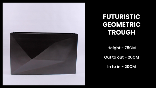 Futuristic Geometric Trough Planter – 120cm Fiberglass Statement Pot for Ultra-Modern Landscaping