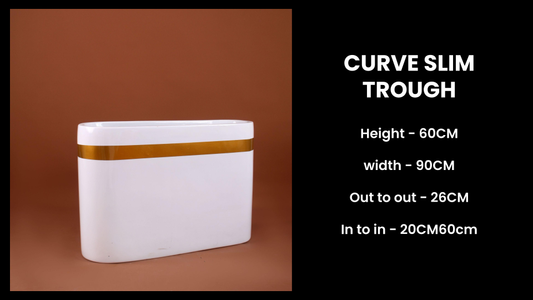 Curve Slim Trough Planter – 90cm Fiberglass Trough for Sleek Indoor & Outdoor Spaces