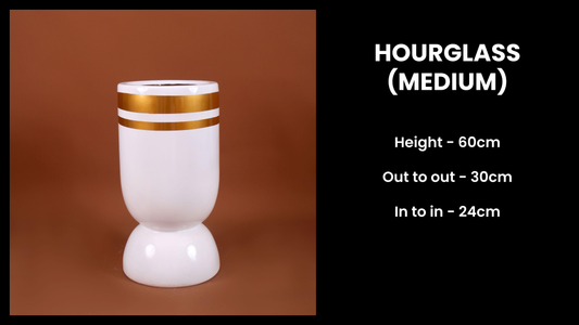 Hourglass Pot (Medium) – Modern Fiberglass Planter for Homes & Terraces