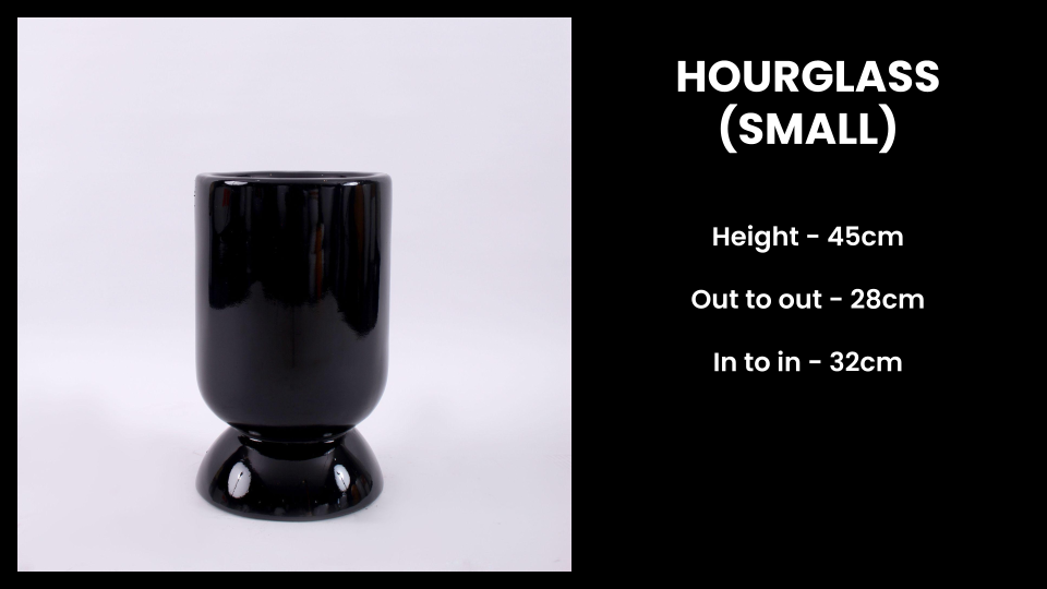 Hourglass Pot (Small) – Fiberglass Planter for Minimalist Indoor & Outdoor Styling