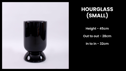 Hourglass Pot (Small) – Fiberglass Planter for Minimalist Indoor & Outdoor Styling